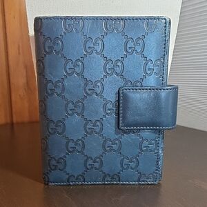 Gucci Guccisima Blue Leather Agenda/Planner/Card Holder